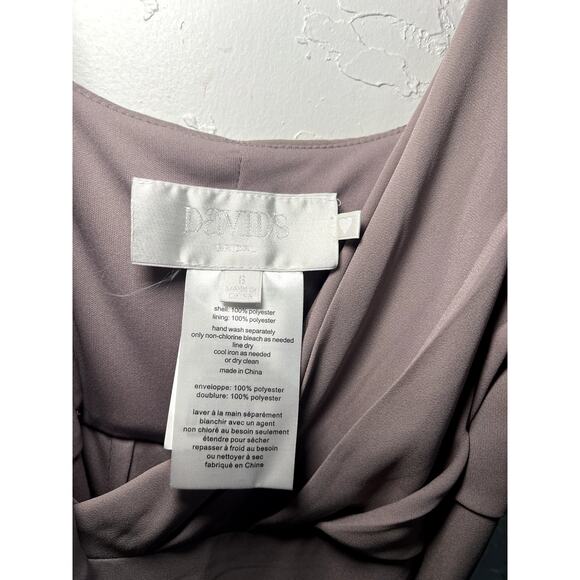 Davids Bridal crinkle chiffon‎ spaghetti strap wrap bridesmaid dress womens 6 - Picture 5 of 13